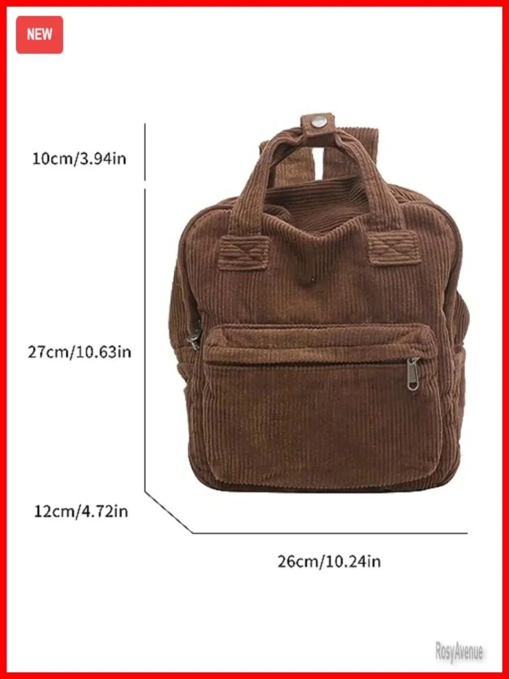 Small Corduroy Backpack Purse for Women - Vintage Mini Travel Daypack